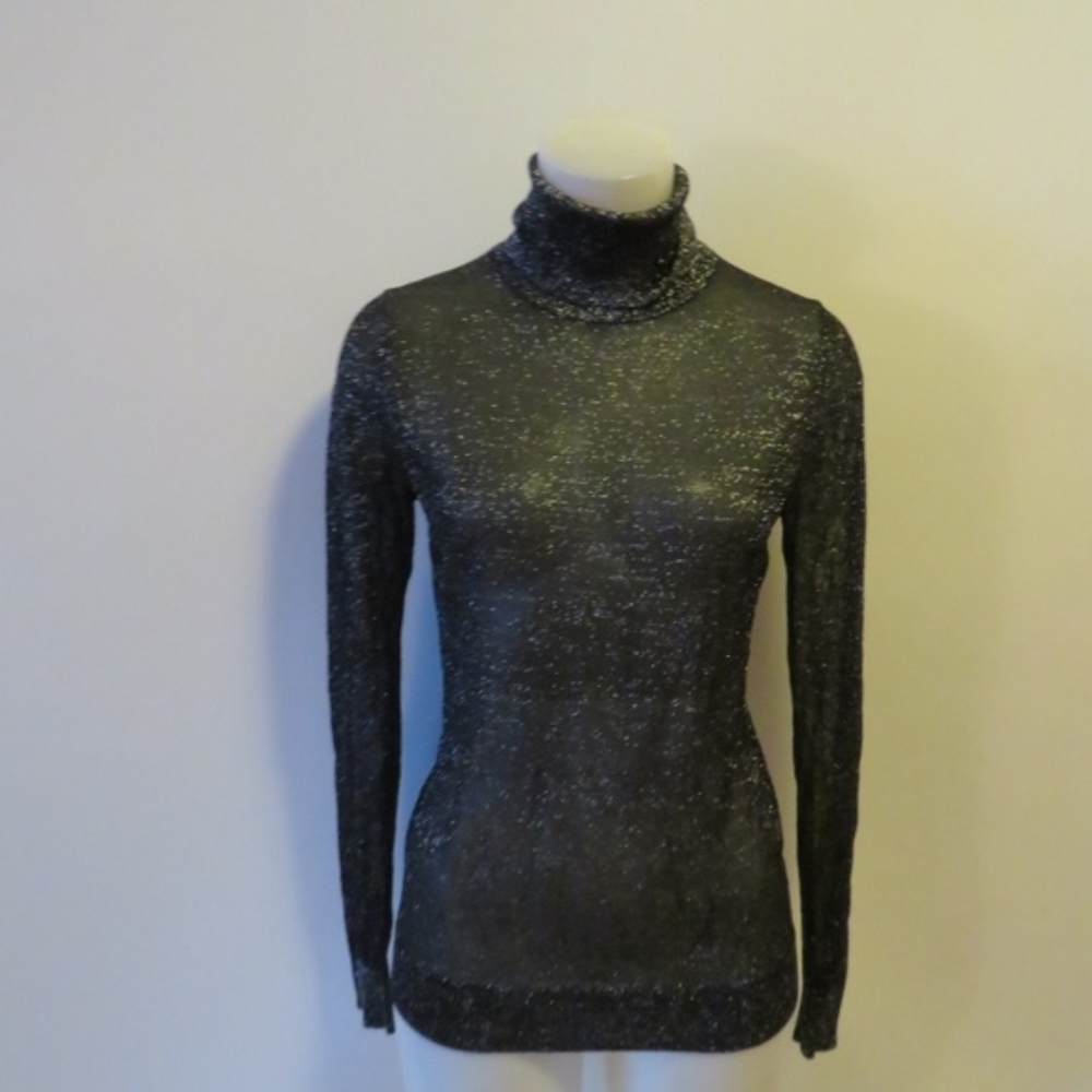 Michael Kors metallic sheer turtleneck  NWT